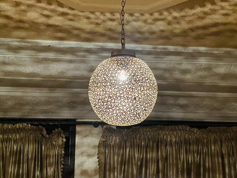 Handcrafted Moroccan Brass Pendant Light for Elegant Décor (PL 1077)